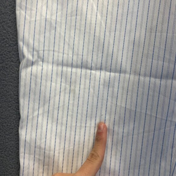 Theory Treeca Stripe Cropped Ankle Pants White/Blue Stretch Size 10,Pockets, - Picture 7 of 10